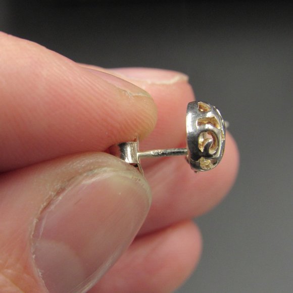 Sterling Silver Swirling Purple Stone Earrings - Picture 4 of 6